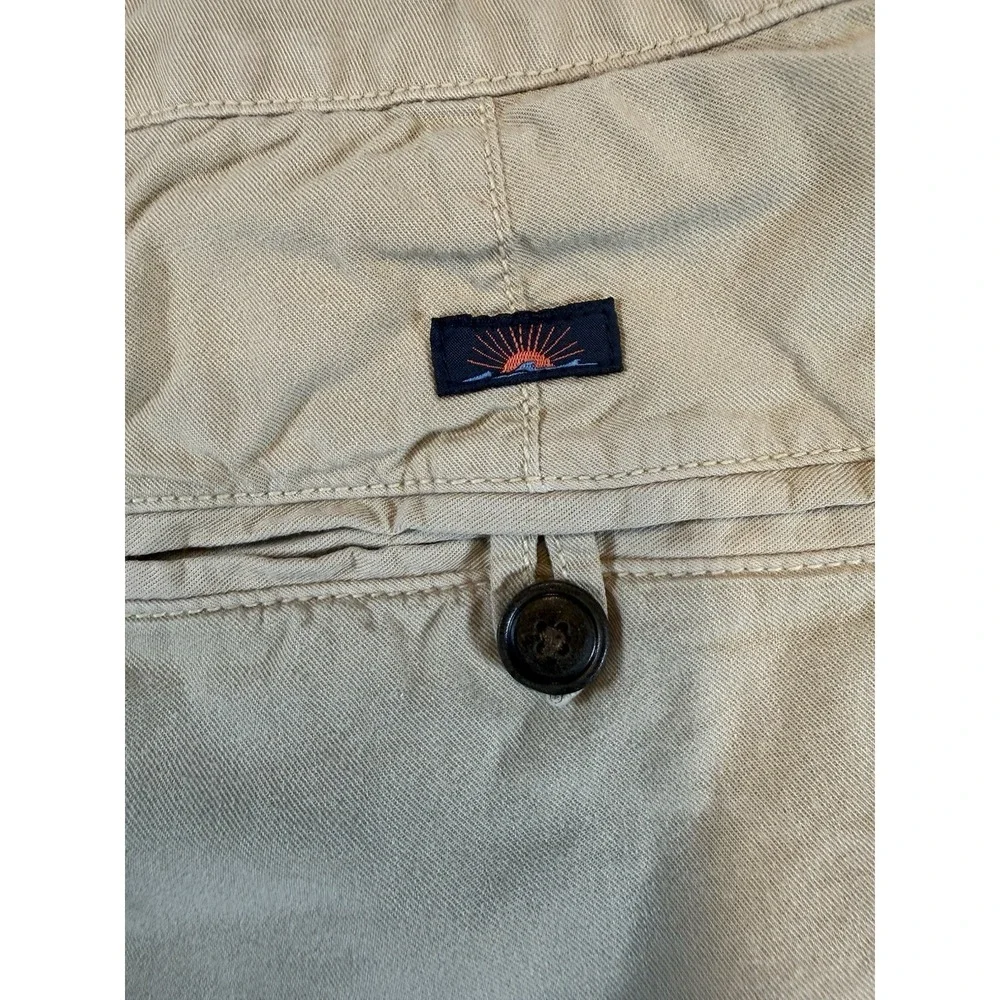 Faherty Brand Mens 28 Khaki Chino Shorts Beige Flat Front Casual Coastal Preppy